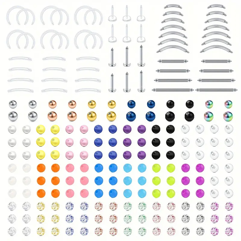 Body Jewelry Replacement Ball - 226pcs 16G Batang Barbell Labret Pengganti