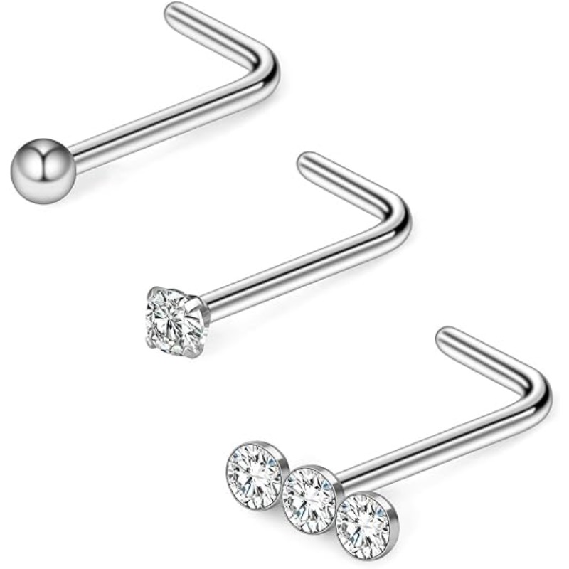 Body Jewelry Surgical Steel - 3 buah, 20G, cincin hidung berbentuk