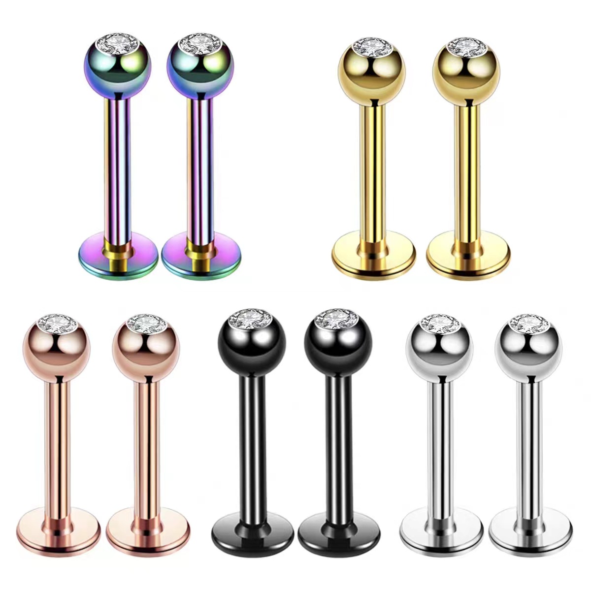 Body Jewelry Surgical Steel - Perhiasan Anting Tindik Labret Tragus Septum