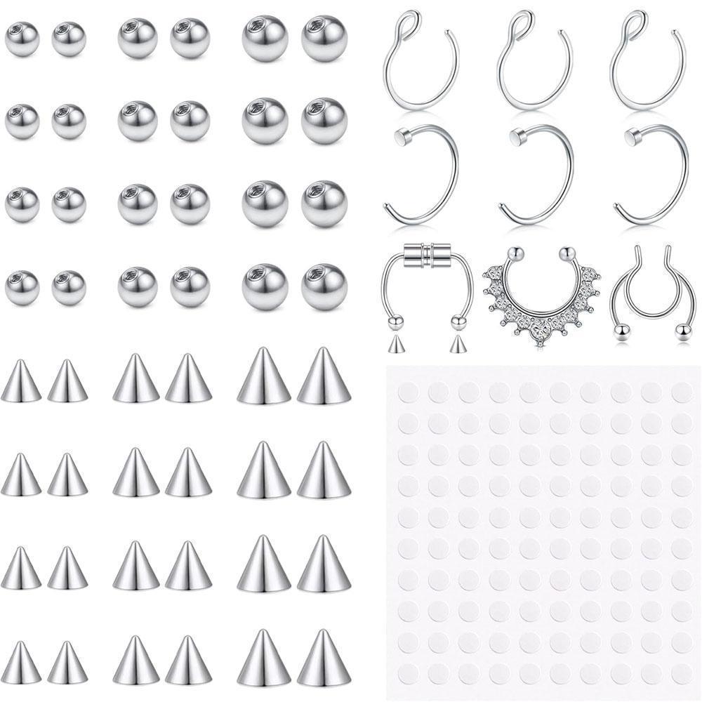 Body Jewelry Replacement Ball - 1-157Pcs Set Cincin Alis Palsu, Anting