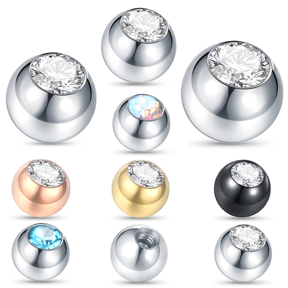 Body Jewelry Replacement Ball - 10 Buah Bola Sekrup Baja Tahan