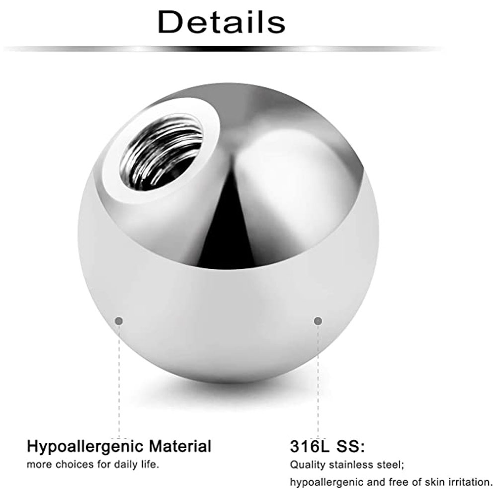 80 Buah 3-5MM 316L Baja Bedah  - Body Jewelry Replacement Ball ulasan dan harga