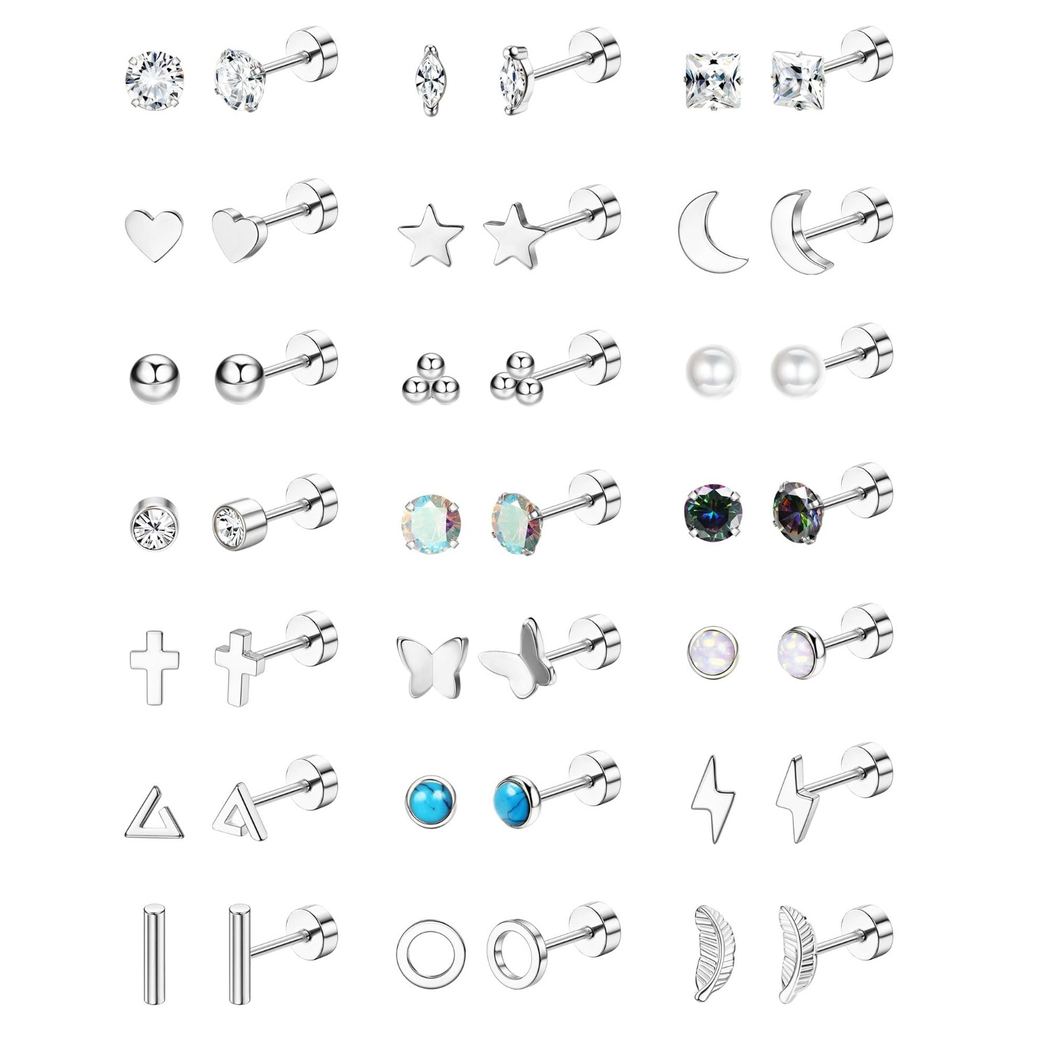 Florideco 1 Pasang Anting Stud - Body Jewelry Surgical Steel ulasan dan harga