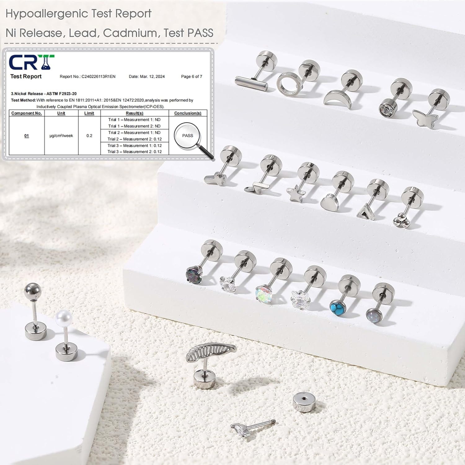 Florideco 1 Pasang Anting Stud - Body Jewelry Surgical Steel ulasan dan harga