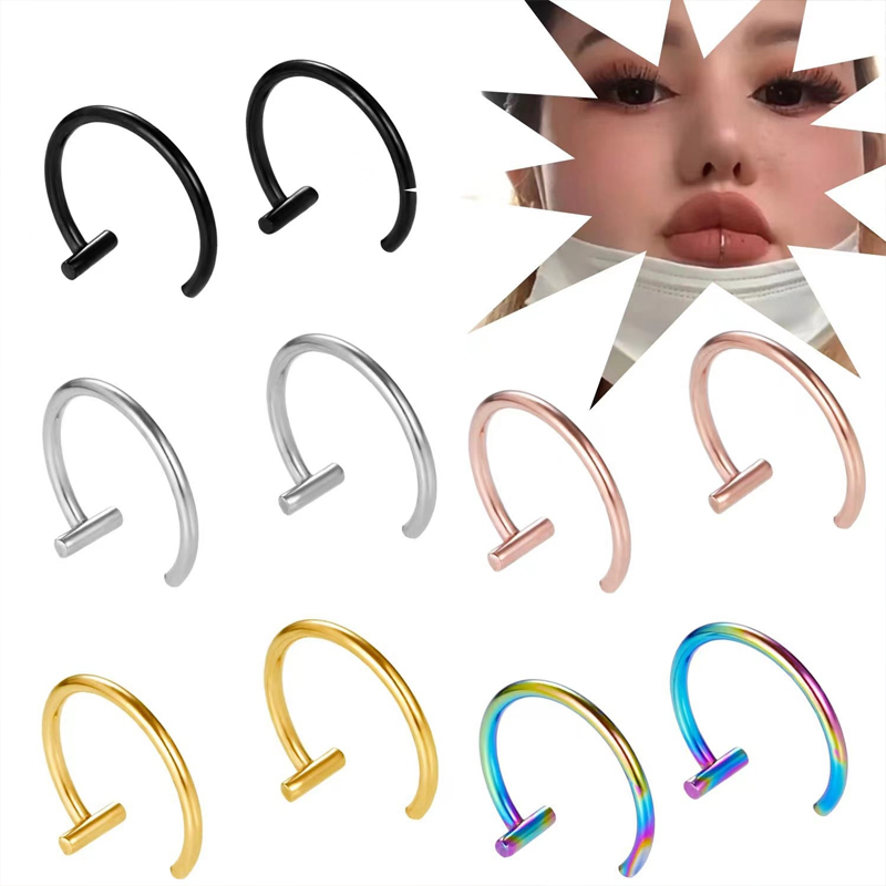 Anting-anting setengah lingkar - Body Jewelry Surgical Steel ulasan dan harga